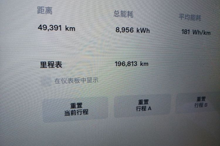 Used Tesla Model S 2017 S 100D Odometer Close Up