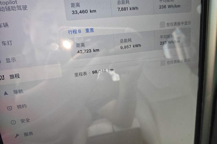 Used Tesla Model S 2019 Performance High-Performance Edition Odometer Close Up