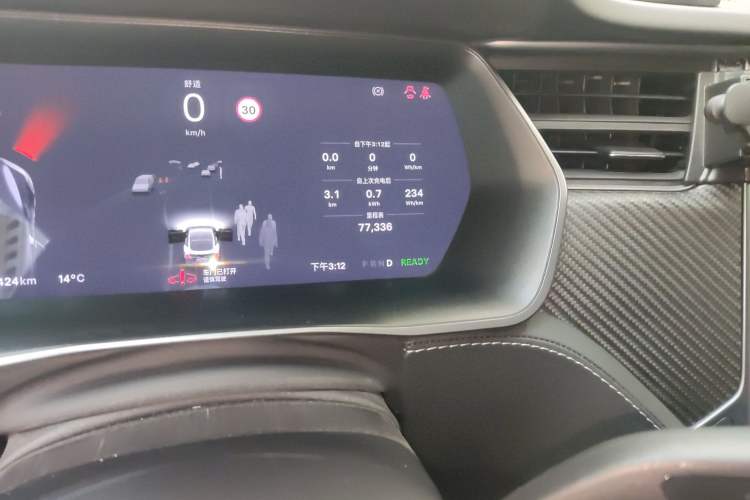 Used Tesla Model S 2019 Performance High-Performance Edition Odometer Close Up