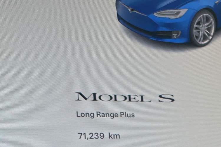 Used Tesla Model S 2020 Long-Range Upgrade Version Odometer Close Up