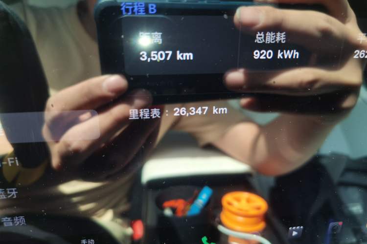 Used Tesla Model S 2023 Three-Motor All-Wheel-Drive Plaid Version Odometer Close Up