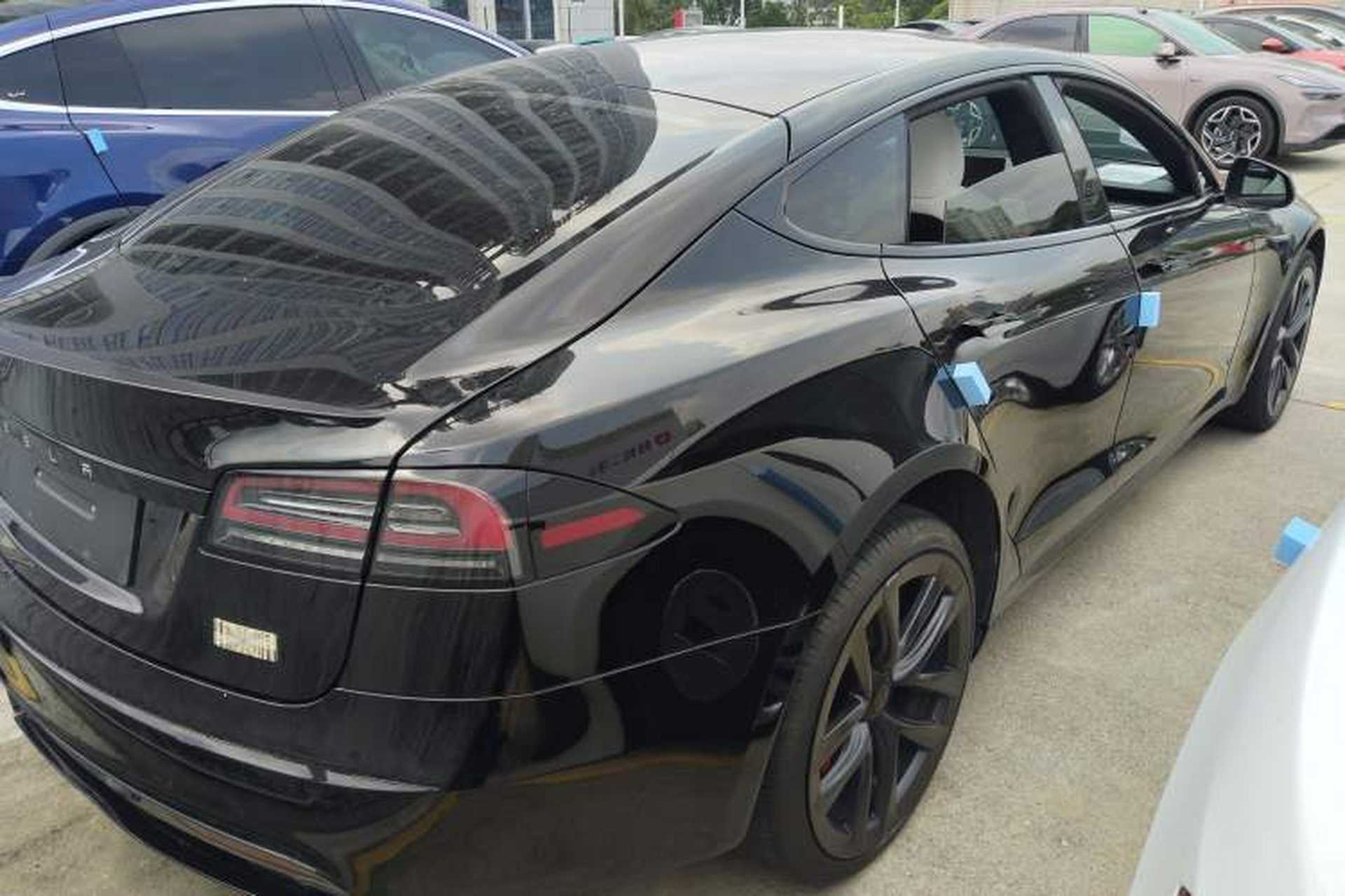 Used Tesla Model S 2023 Three-Motor All-Wheel-Drive Plaid Version Rear Right 45 Deg