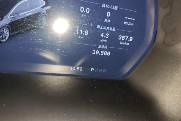 Used Tesla Model X 2016 X P100D Performance High-Performance Edition Odometer Close Up