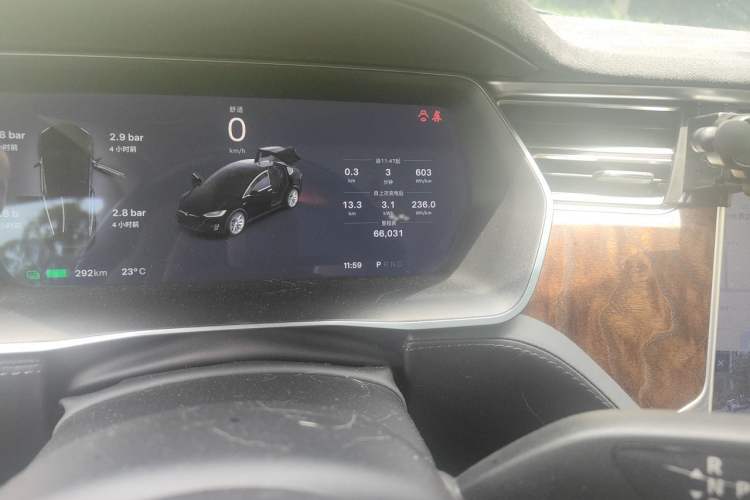 Used Tesla Model X 2016 X 90D Odometer Close Up