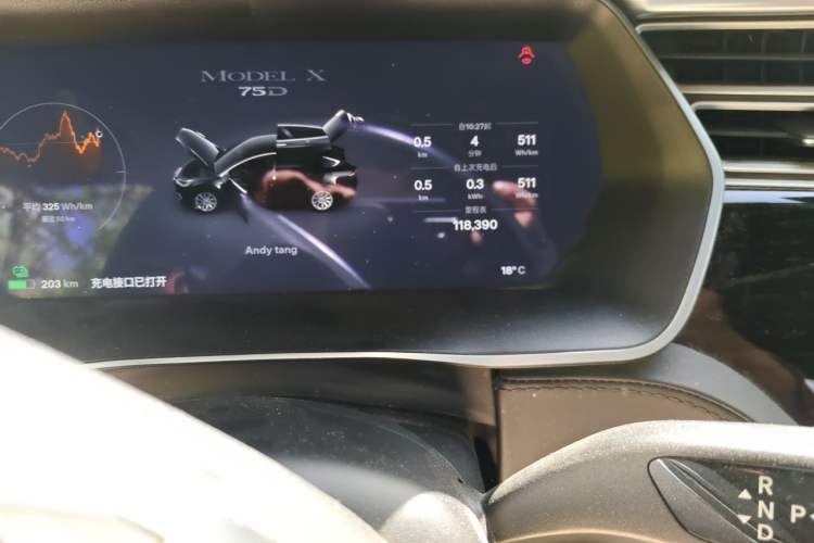 Used Tesla Model X 2016 X 75D Odometer Close Up