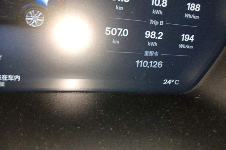 Used Tesla Model X 2016 X 90D Odometer Close Up