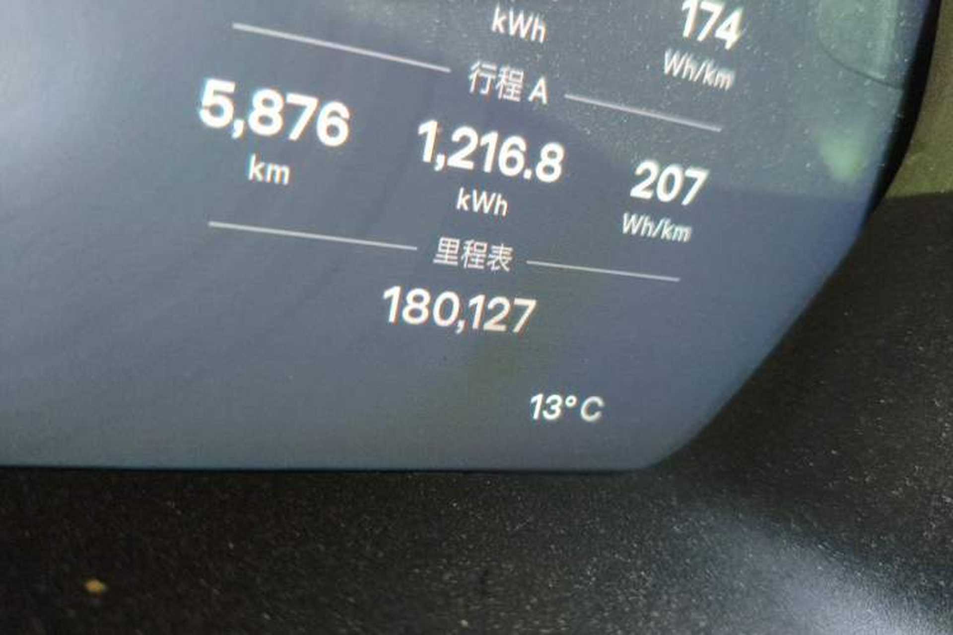 Used Tesla Model X 2016 X 75D Odometer Close Up