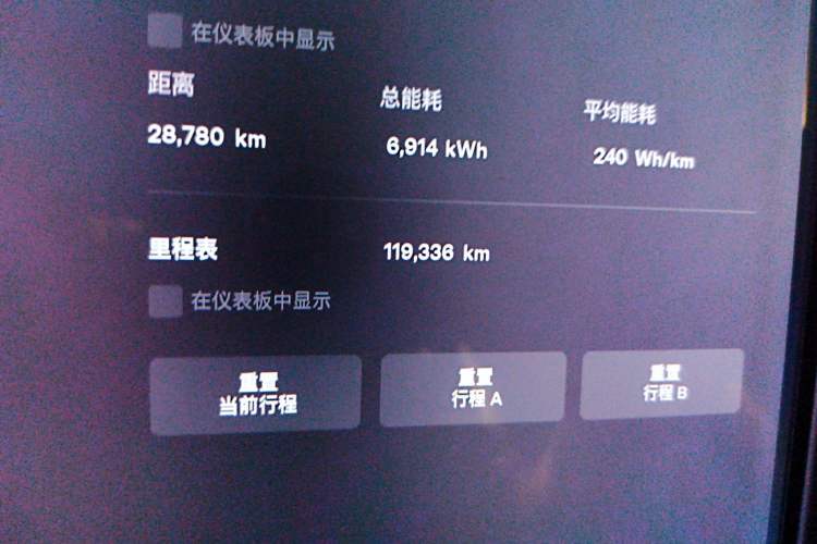 Used Tesla Model X 2016 X 75D Odometer Close Up