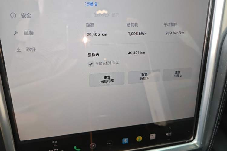 Used Tesla Model X 2016 X 90D Odometer Close Up