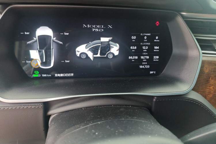 Used Tesla Model X 2016 X 75D Odometer Close Up