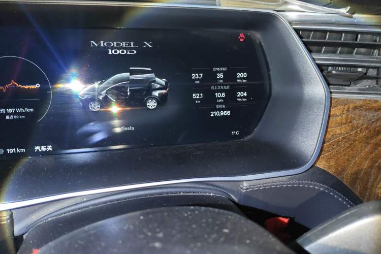 Used Tesla Model X 2017 X 100D Long Range Edition Odometer Close Up