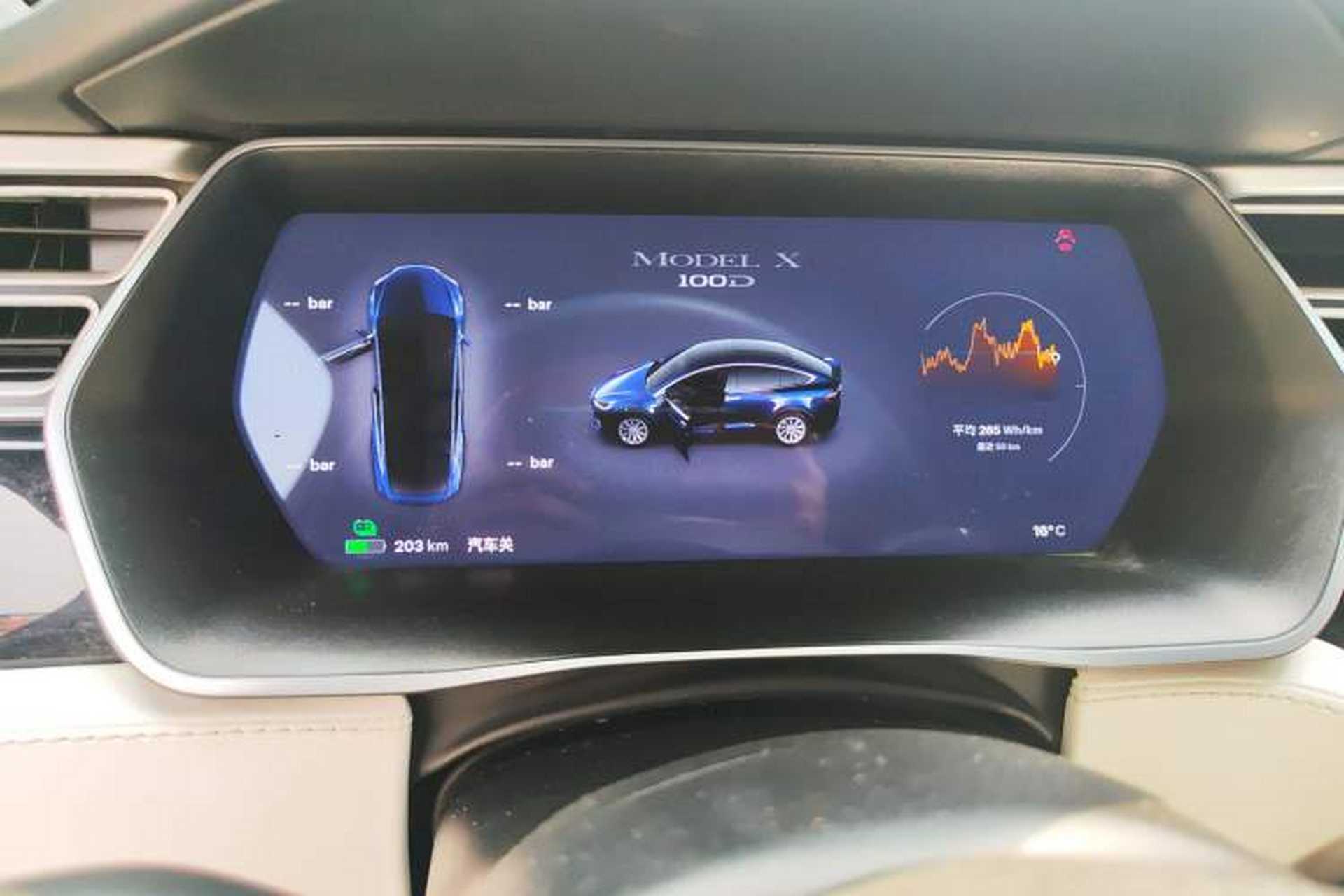 Used Tesla Model X 2017 X 100D Long Range Edition Instrument Cluster