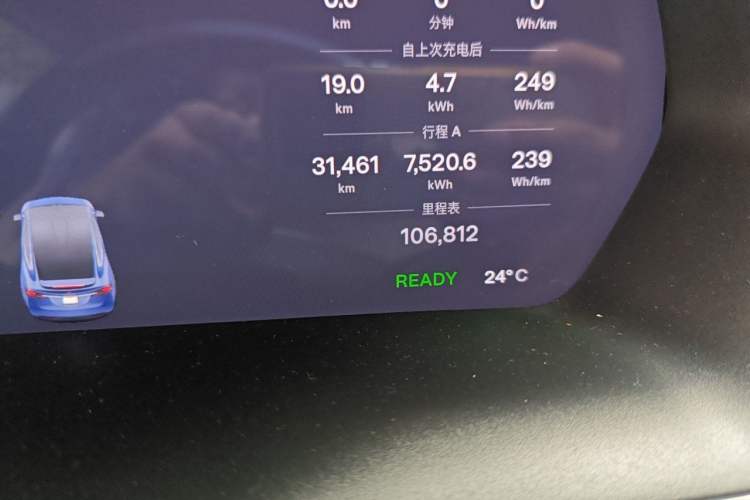 Used Tesla Model X 2017 X 100D Long Range Edition Odometer Close Up
