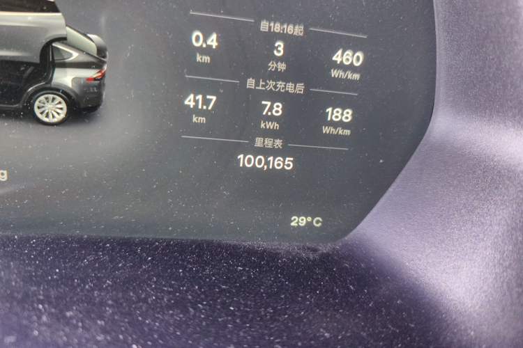 Used Tesla Model X 2017 X 100D Long Range Edition Odometer Close Up