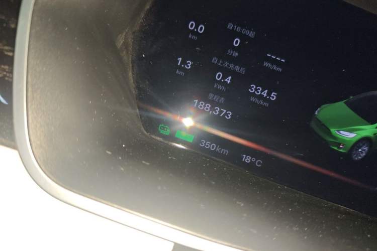 Used Tesla Model X 2017 X 100D Long Range Edition Odometer Close Up