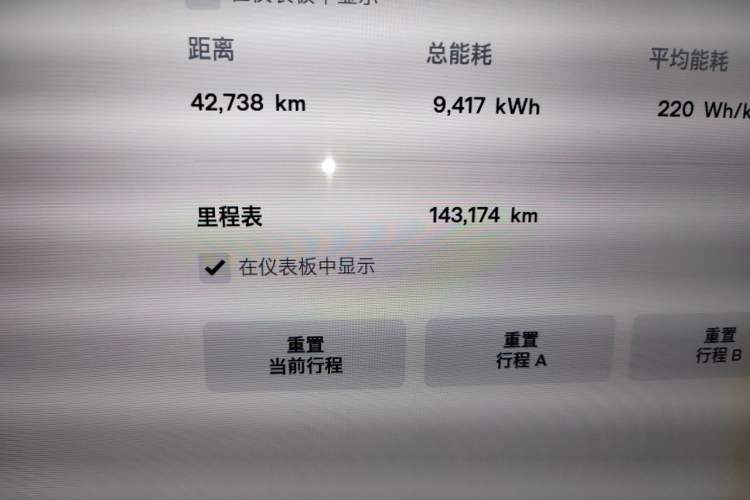 Used Tesla Model X 2017 X 100D Long Range Edition Odometer Close Up