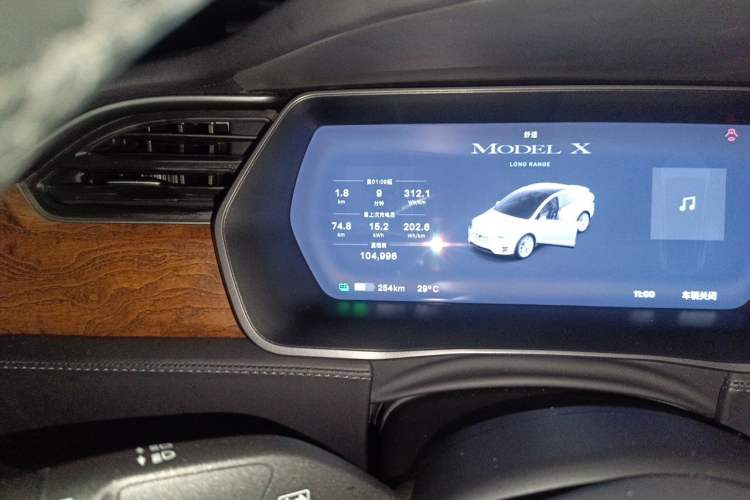 Used Tesla Model X 2017 X 100D Long Range Edition Odometer Close Up