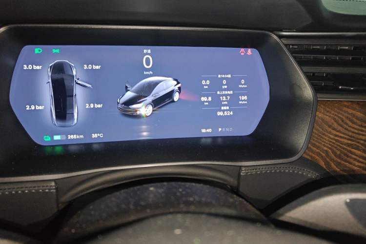 Used Tesla Model X 2019 Long-Range Version Odometer Close Up