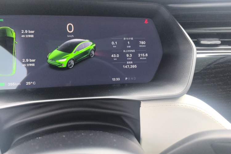 Used Tesla Model X 2019 Performance High-Performance Edition Odometer Close Up