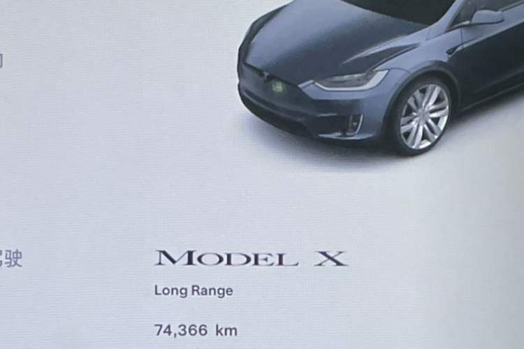 Used Tesla Model X 2019 Long-Range Version Odometer Close Up