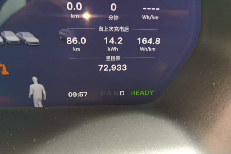 Used Tesla Model X 2019 Long-Range Version Odometer Close Up