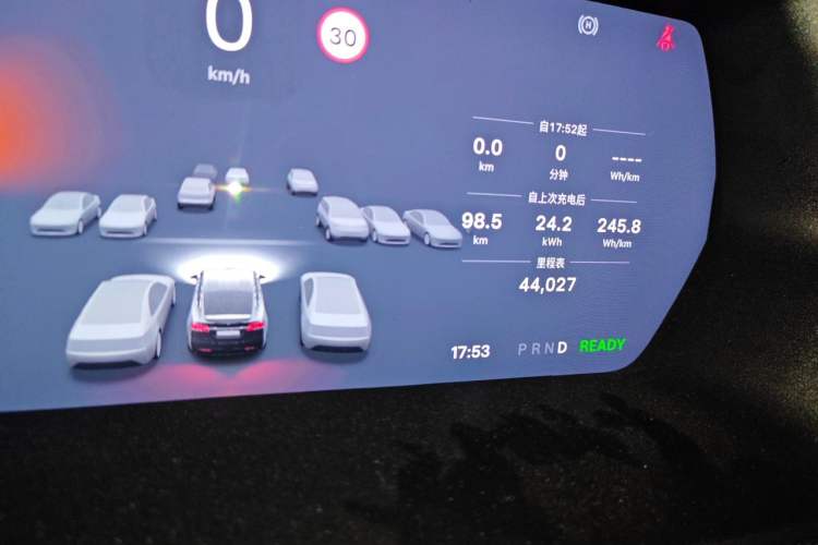 Used Tesla Model X 2019 Long-Range Version Odometer Close Up