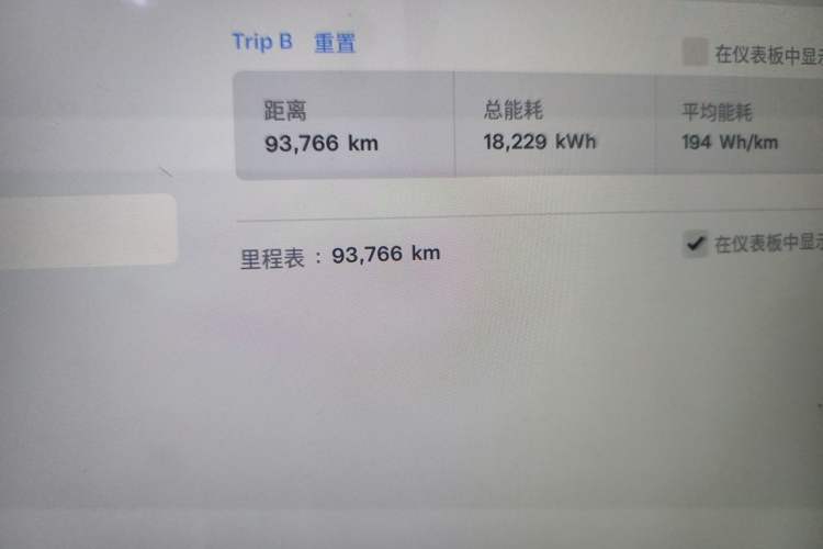 Used Tesla Model X 2019 Long-Range Version Odometer Close Up