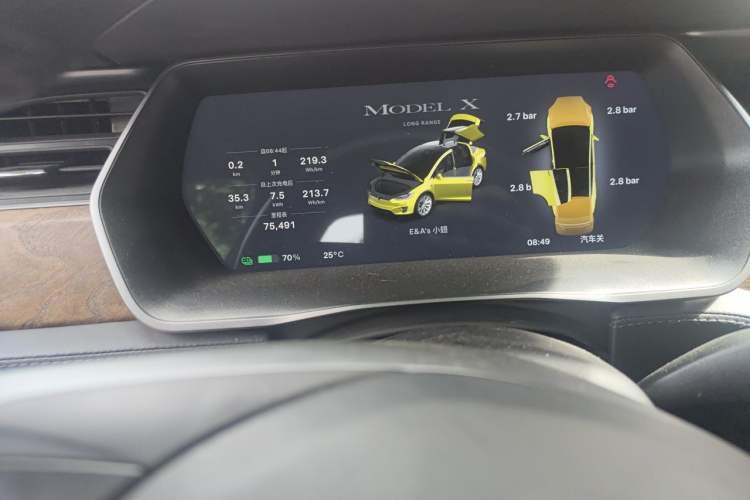 Used Tesla Model X 2019 Long-Range Version Odometer Close Up