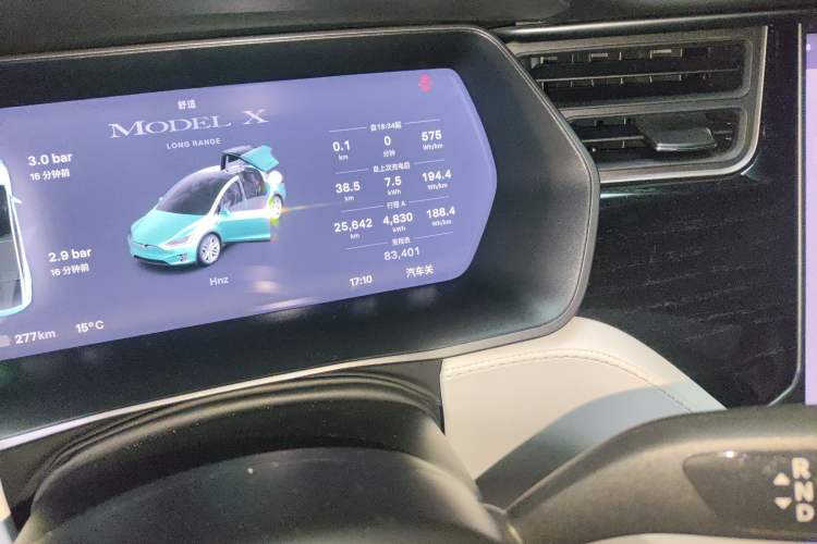 Used Tesla Model X 2019 Long-Range Version Odometer Close Up