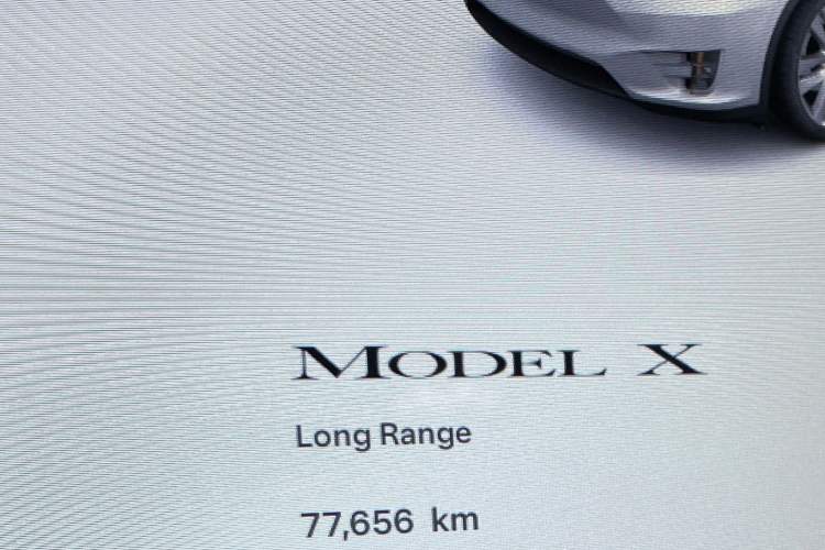 Used Tesla Model X 2019 Long-Range Version Odometer Close Up