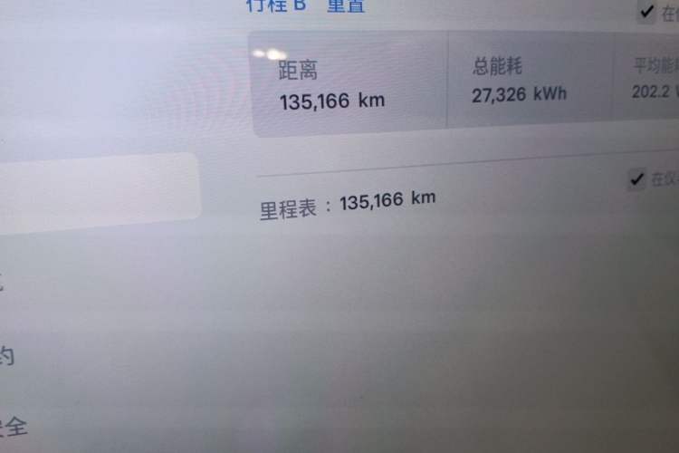 Used Tesla Model X 2020 Long-Range Upgrade Version Odometer Close Up