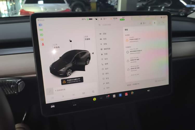 Used Tesla Model Y 2021 Standard Range Rear-Wheel Drive Version Audio And AC Panel