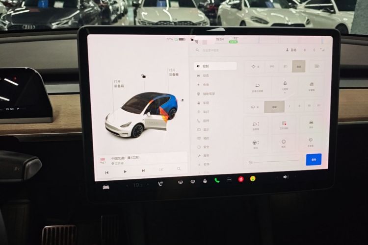 Used Tesla Model Y 2021 Long-Range All-Wheel-Drive Version 3D7 Audio And AC Panel