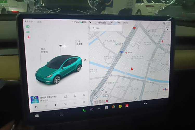Used Tesla Model Y 2021 Long-Range All-Wheel-Drive Version 3D7 Audio And AC Panel