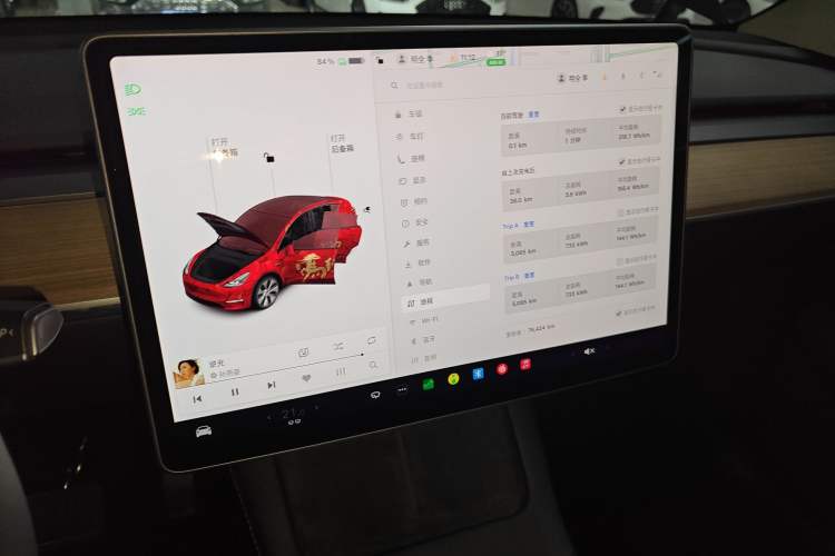 Used Tesla Model Y 2021 Standard Range Rear-Wheel Drive Version Audio And AC Panel