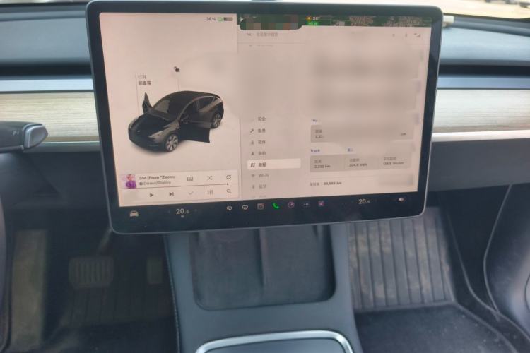 Used Tesla Model Y 2021 Standard Range Rear-Wheel Drive Version Audio And AC Panel