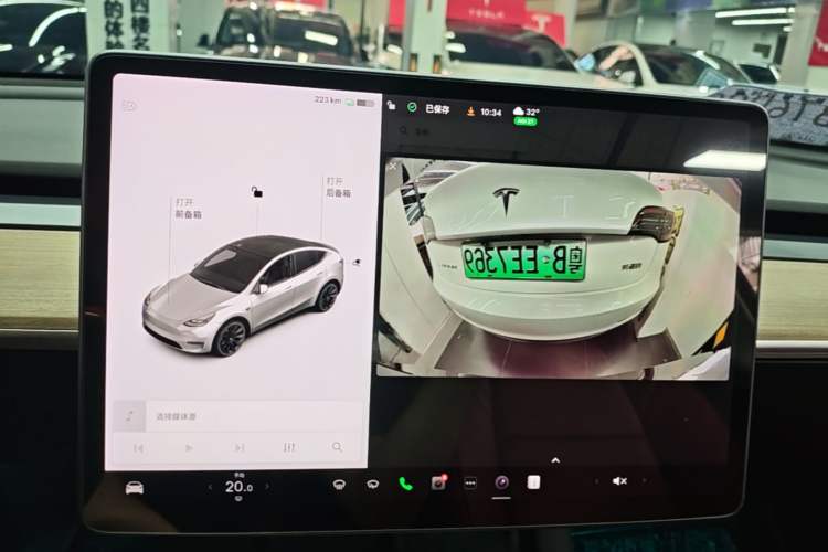 Used Tesla Model Y 2021 Standard Range Rear-Wheel Drive Version Audio And AC Panel