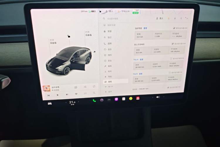 Used Tesla Model Y 2021 Long-Range All-Wheel-Drive Version 3D7 Audio And AC Panel