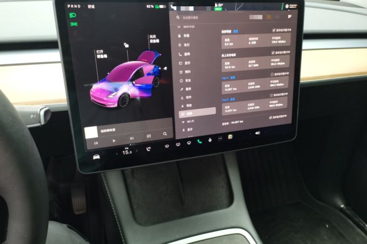 Used Tesla Model Y 2021 Standard Range Rear-Wheel Drive Version Audio And AC Panel