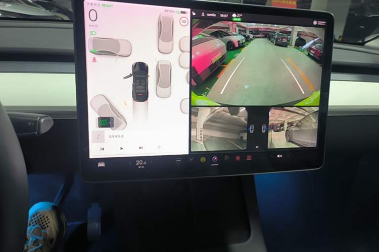 Used Tesla Model Y 2021 Long-Range All-Wheel-Drive Version 3D7 Audio And AC Panel