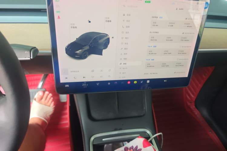 Used Tesla Model Y 2021 Long-Range All-Wheel-Drive Version 3D7 Audio And AC Panel
