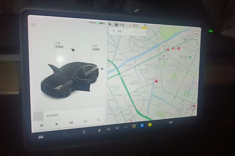 Used Tesla Model Y 2021 Standard Range Rear-Wheel Drive Version Audio And AC Panel