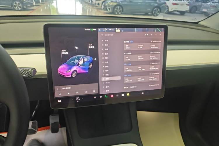 Used Tesla Model Y 2021 Standard Range Rear-Wheel Drive Version Audio And AC Panel