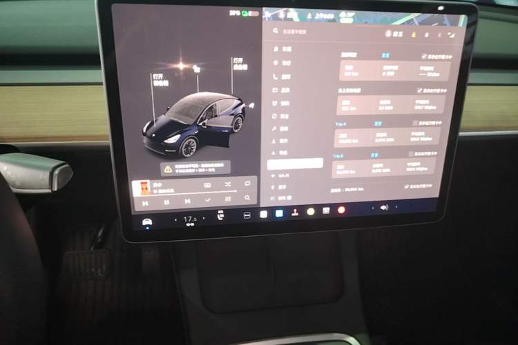 Used Tesla Model Y 2021 Standard Range Rear-Wheel Drive Version Audio And AC Panel