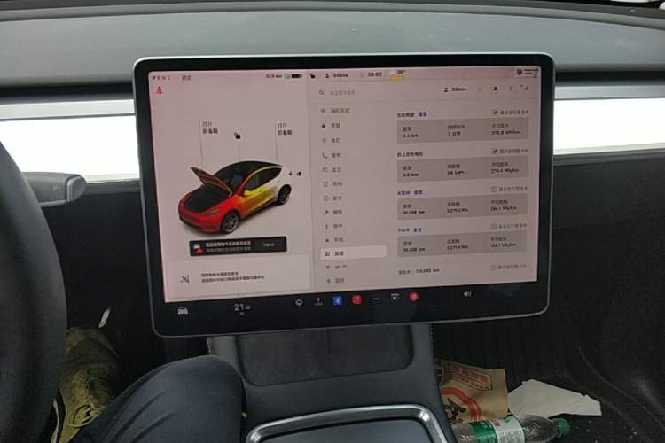 Used Tesla Model Y 2021 Standard Range Rear-Wheel Drive Version Audio And AC Panel