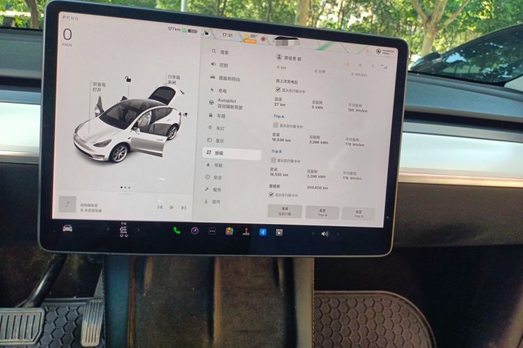 Used Tesla Model Y 2021 Standard Range Rear-Wheel Drive Version Audio And AC Panel