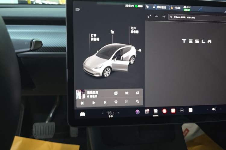 Used Tesla Model Y 2021 Standard Range Rear-Wheel Drive Version Audio And AC Panel
