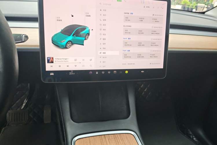 Used Tesla Model Y 2021 Long-Range All-Wheel-Drive Version Audio And AC Panel