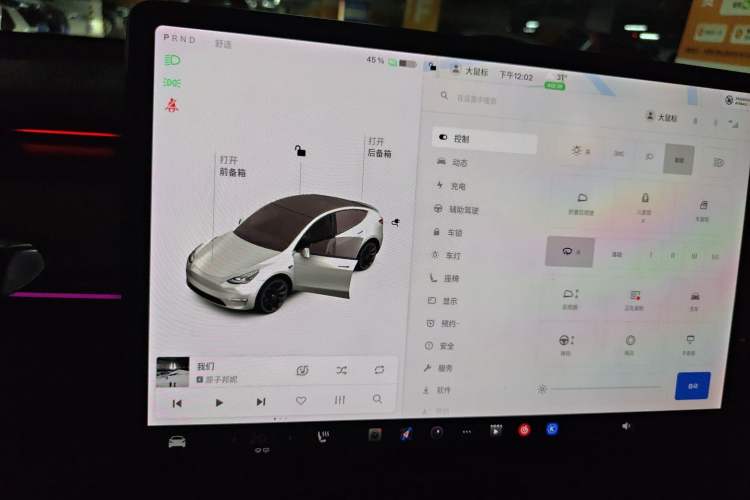 Used Tesla Model Y 2021 Standard Range Rear-Wheel Drive Version Audio And AC Panel