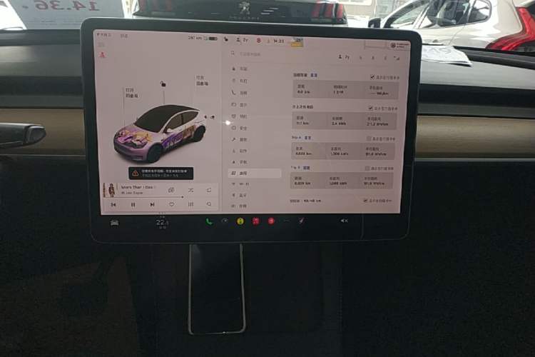 Used Tesla Model Y 2021 Standard Range Rear-Wheel Drive Version Audio And AC Panel
